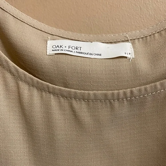 Oak + Fort Tan Beige Sleeveless Midi Dress - Picture 7 of 11